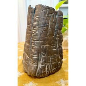 Mary Ann Burk Studio Pottery Vase – "Barn Swallow" Sgraffito Stoneware Slab